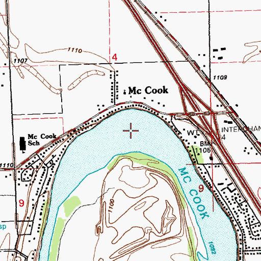 Topographic Map of McCook Lake, SD