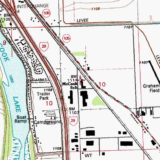 Topographic Map of McCook School, SD