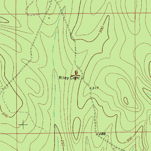 Topographic Map of Riley Cemetery, AL