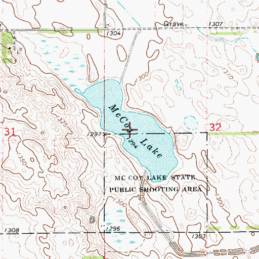 Topographic Map of McCoy Lake, SD