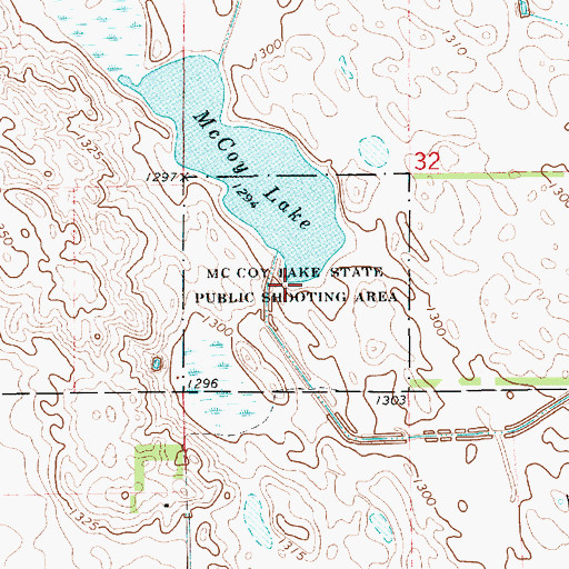 Topographic Map of McCoy Lake State Public Shooting Area, SD