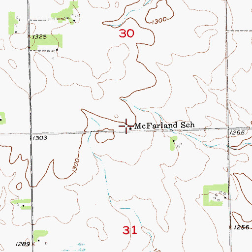 Topographic Map of McFarland School, SD