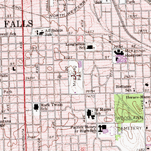 Topographic Map of McKennan Park, SD