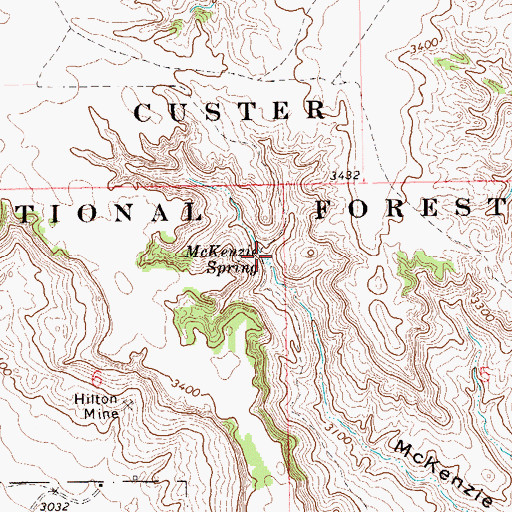 Topographic Map of McKenzie Spring, SD