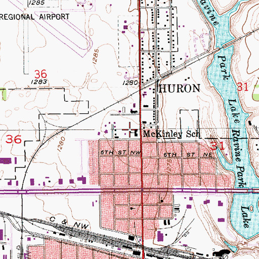 Topographic Map of McKinley School, SD
