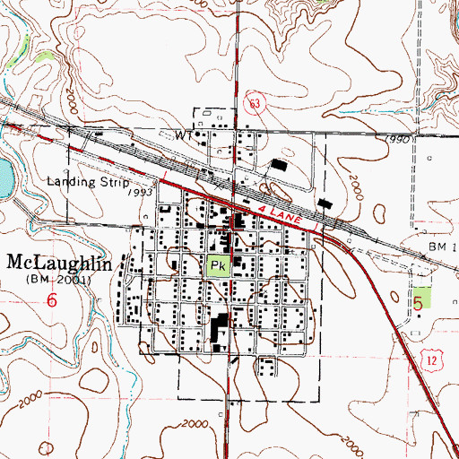 Topographic Map of McLaughlin, SD