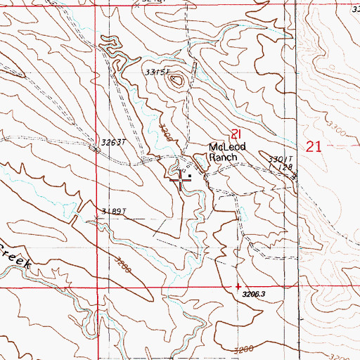 Topographic Map of McLeod Ranch, SD