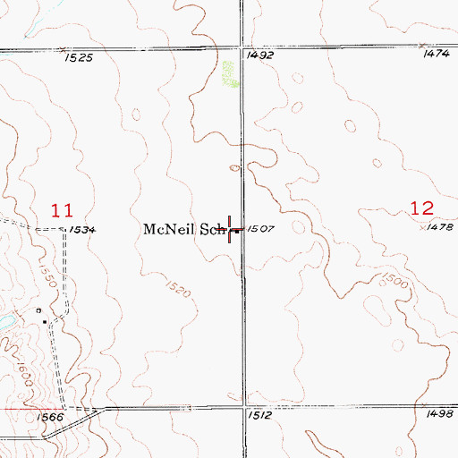 Topographic Map of McNeil School, SD