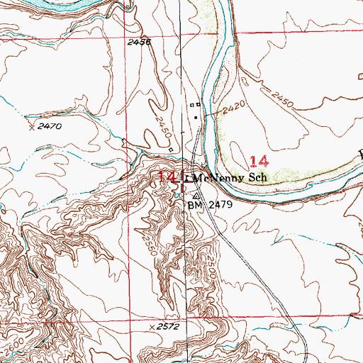 Topographic Map of McNenny School, SD