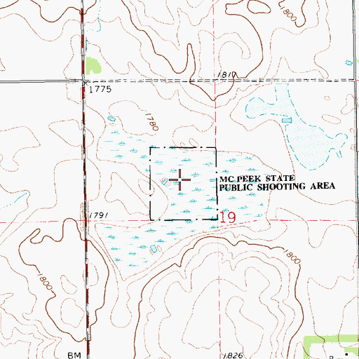 Topographic Map of McPeek State Public Shooting Area, SD