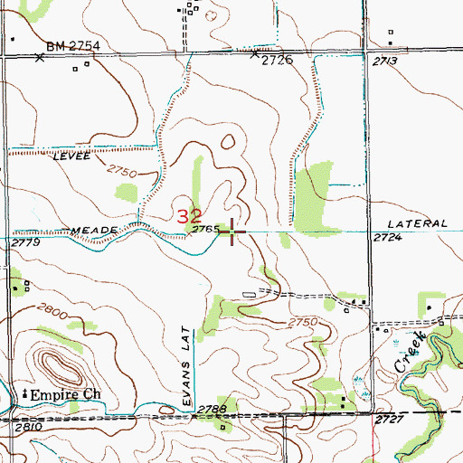 Topographic Map of Meade Lateral, SD