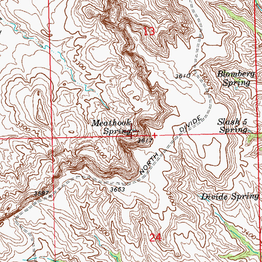 Topographic Map of Meathook Spring, SD