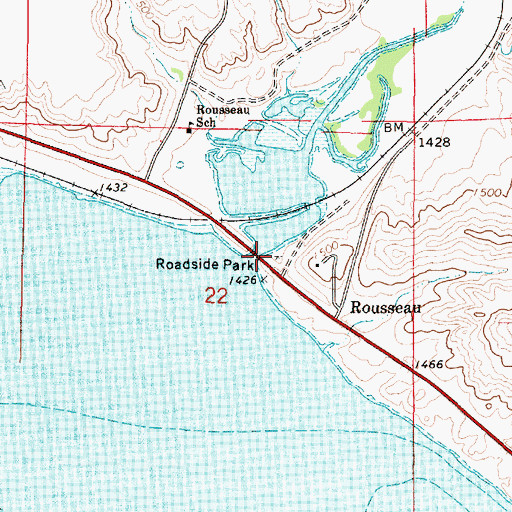 Topographic Map of Medicine Knoll Creek, SD