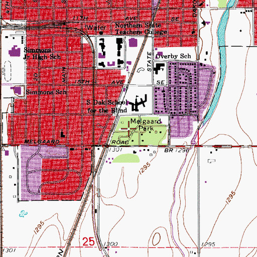 Topographic Map of Melgaard Park, SD