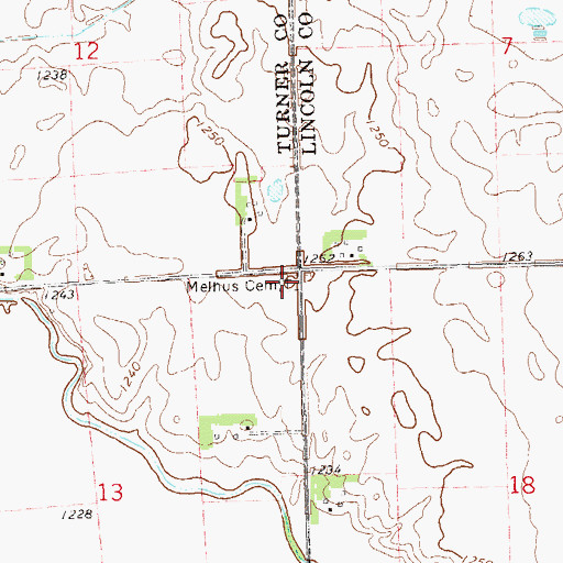 Topographic Map of Melhus Cemetery, SD