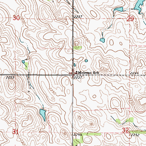 Topographic Map of Melrose School, SD