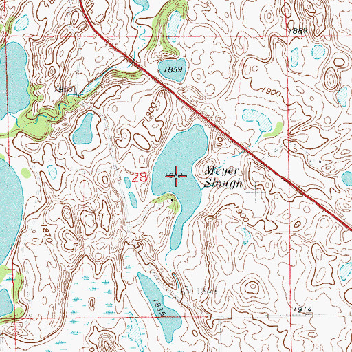 Topographic Map of Meyer Slough, SD
