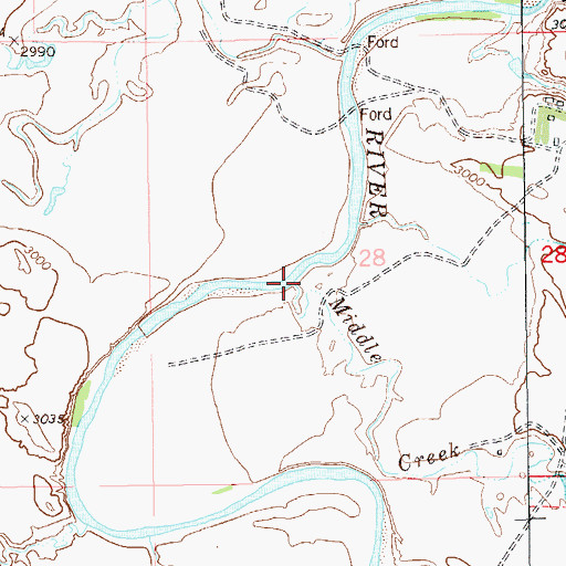 Topographic Map of Middle Creek, SD