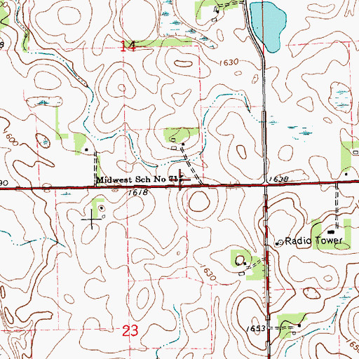 Topographic Map of Midwest School Number 71, SD