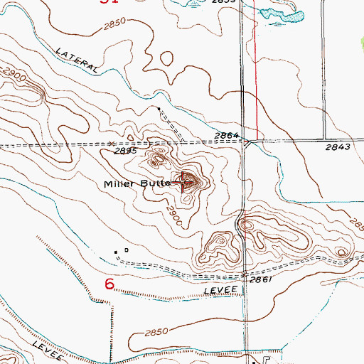 Topographic Map of Miller Butte, SD