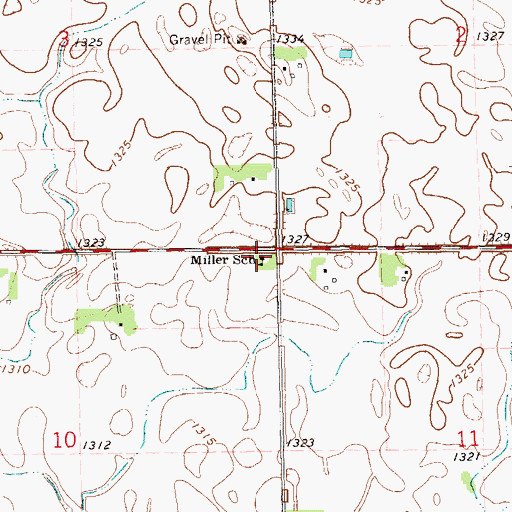 Topographic Map of Miller School, SD