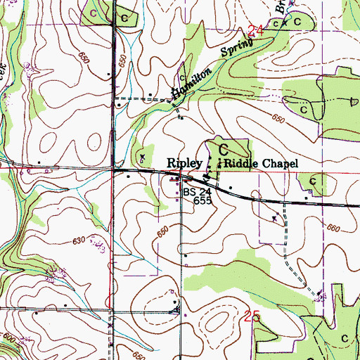 Topographic Map of Ripley, AL