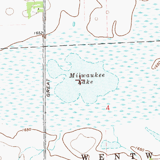 Topographic Map of Milwaukee Lake, SD
