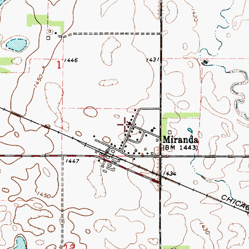 Topographic Map of Miranda, SD