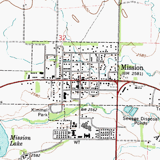 Topographic Map of Mission, SD