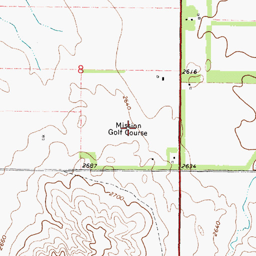 Topographic Map of Mission Golf Course, SD