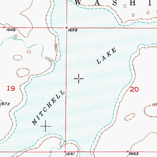 Topographic Map of Mitchell Lake, SD