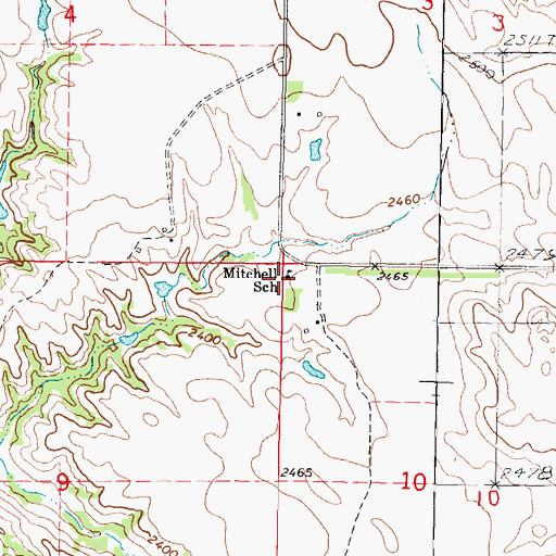 Topographic Map of Mitchell School, SD