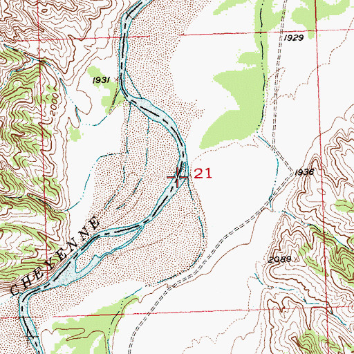 Topographic Map of Mixes Food Creek, SD