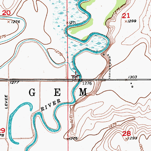 Topographic Map of Moccasin Creek, SD