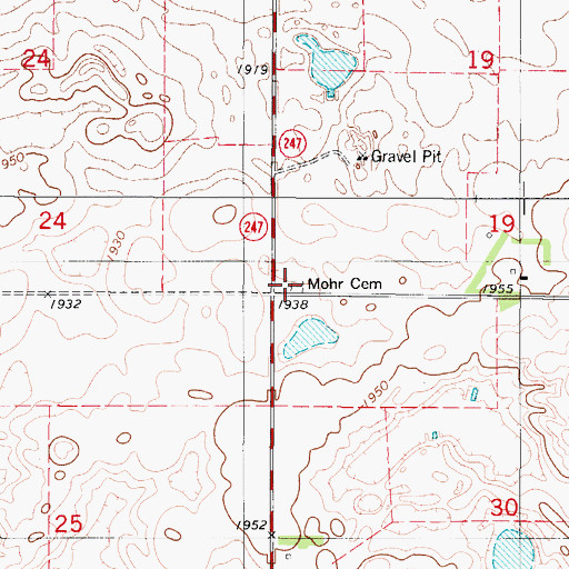 Topographic Map of Mohr Cemetery, SD
