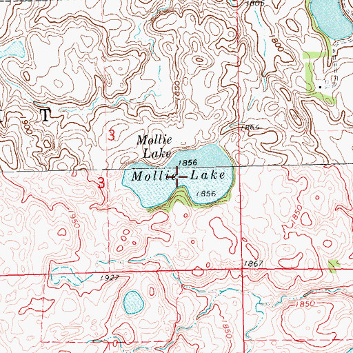 Topographic Map of Mollie Lake, SD