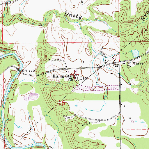 Topographic Map of Rising Star Church, AL