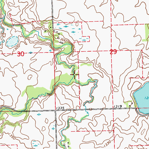 Topographic Map of Monighan Creek, SD