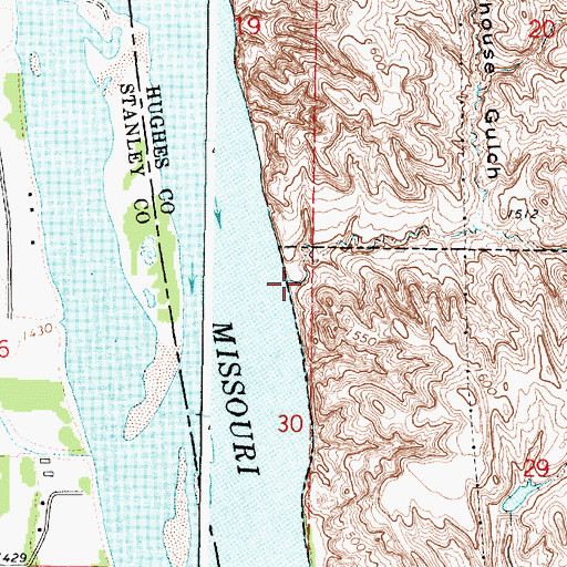 Topographic Map of Monkhouse Gulch, SD