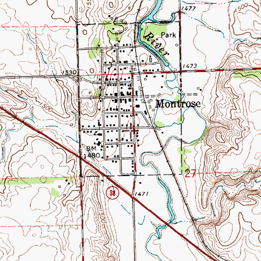 Topographic Map of Montrose, SD