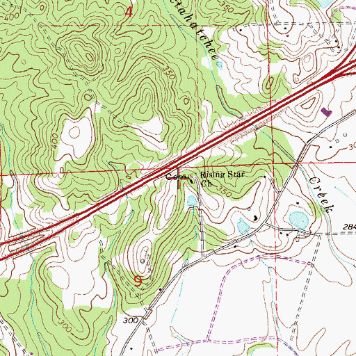 Topographic Map of Rising Star Church, AL