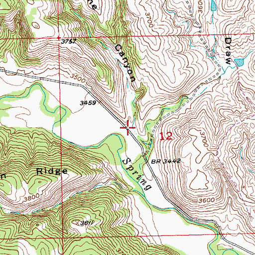 Topographic Map of Moonshine Canyon, SD