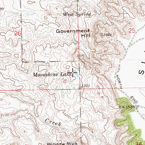 Topographic Map of Moonshine Lake, SD