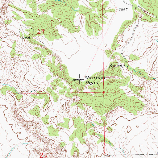 Topographic Map of Moreau Peak, SD