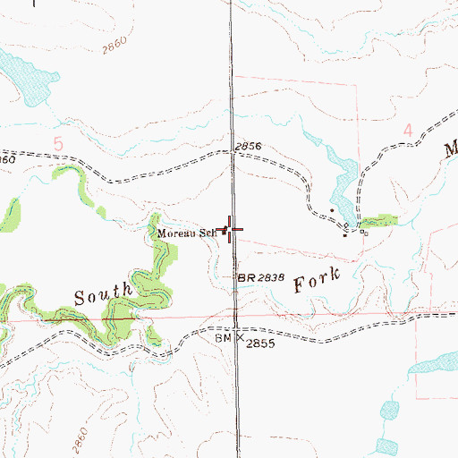 Topographic Map of Moreau School, SD