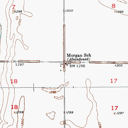 Topographic Map of Morgan School, SD