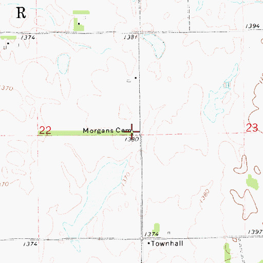 Topographic Map of Morgans Cemetery, SD