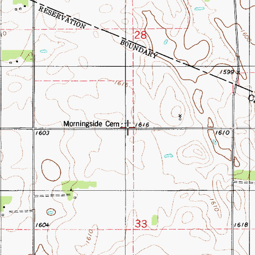 Topographic Map of Morningside Cemetery, SD
