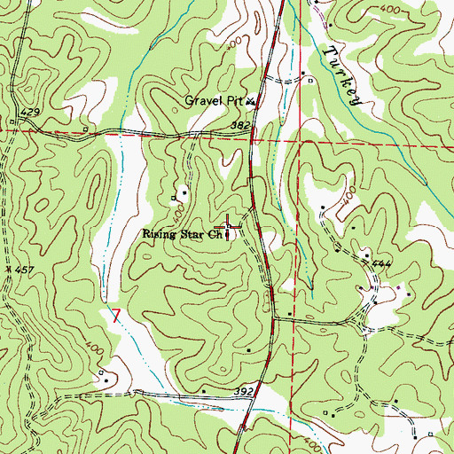 Topographic Map of Rising Star Church, AL