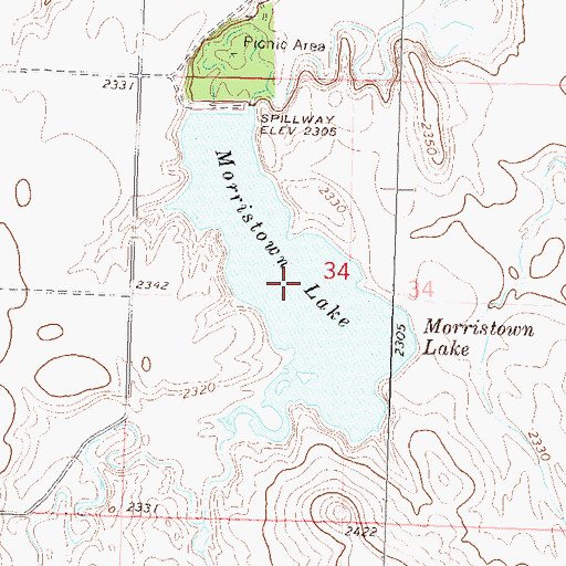 Topographic Map of Morristown Lake, SD